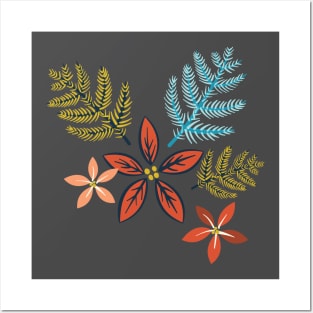Cute Pine & Poinsettia Posters and Art